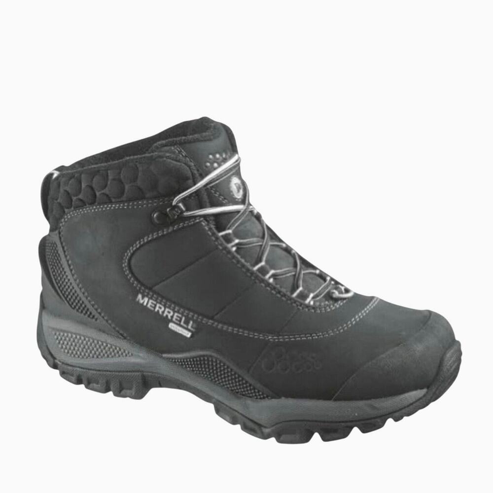 Merrell Boots Womens 9.5 Arctic Fox 6 Hiking Waterproof Trail Walking Black EUC